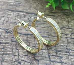 Goldy Hoops In Pave Setting Vista Shops