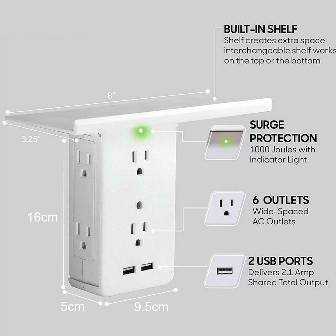 Executive Shelf Multi Charge Wall Outlet Vista Shops