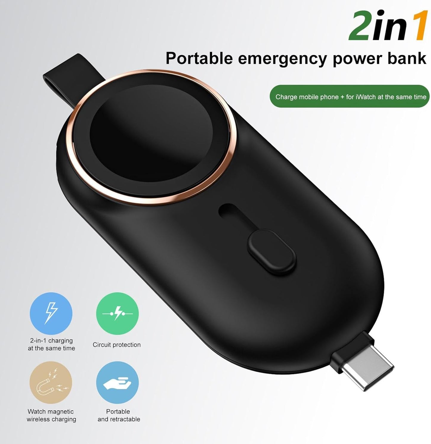 CHARGE FOB Power Bank 2 In 1 Portable Magnetic Charger Vista Shops