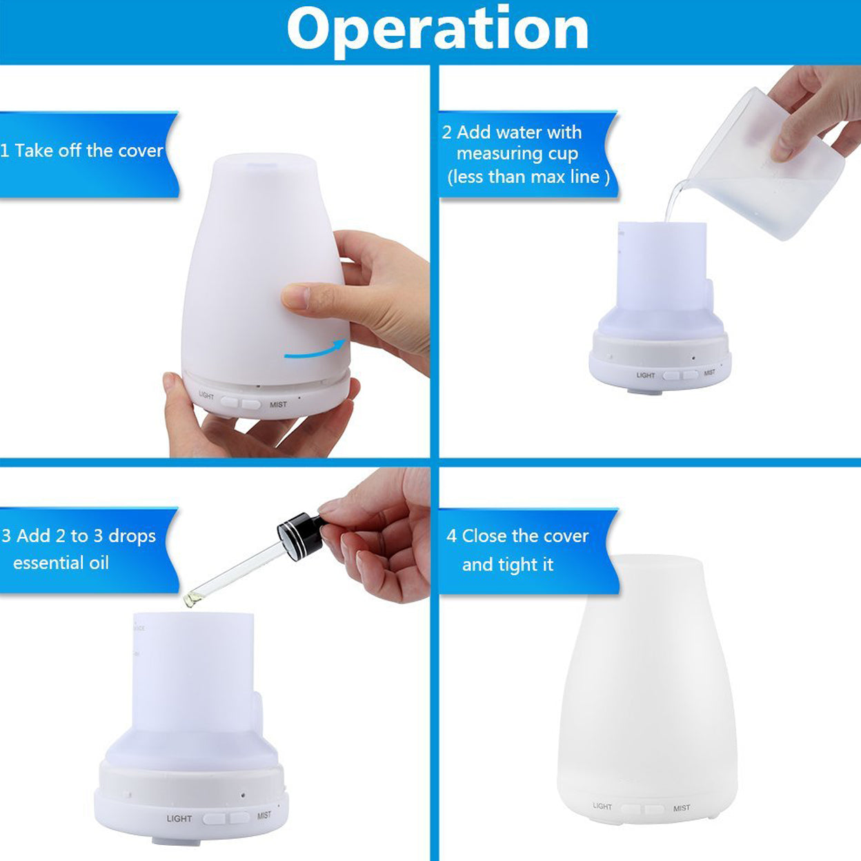 Misty Mood Maker Humidifier With Aroma Essential Oil Free Vista Shops