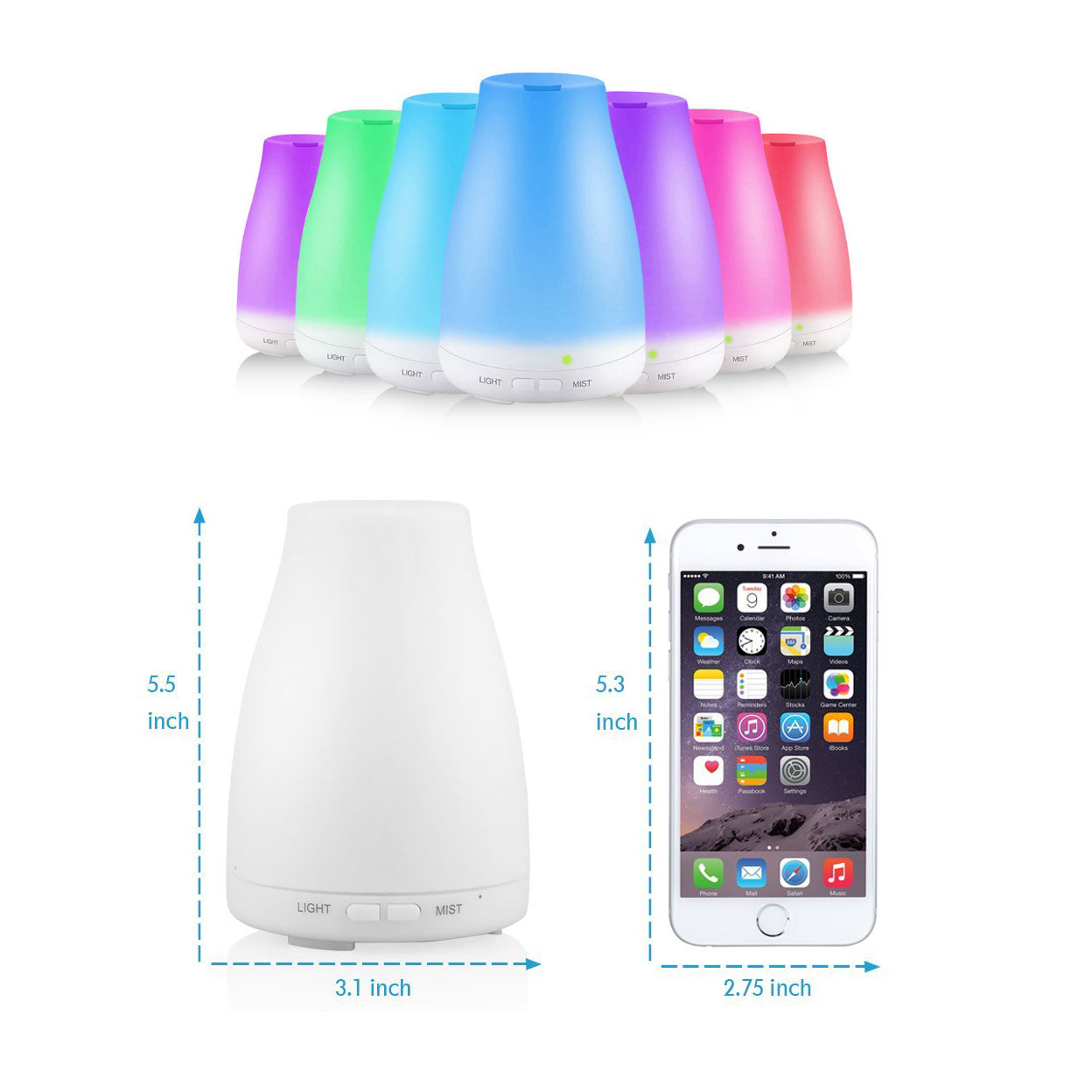 Misty Mood Maker Humidifier With Aroma Essential Oil Free Vista Shops