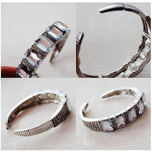 Majestic Diamond Crystal Open Ended Bracelet Vista Shops