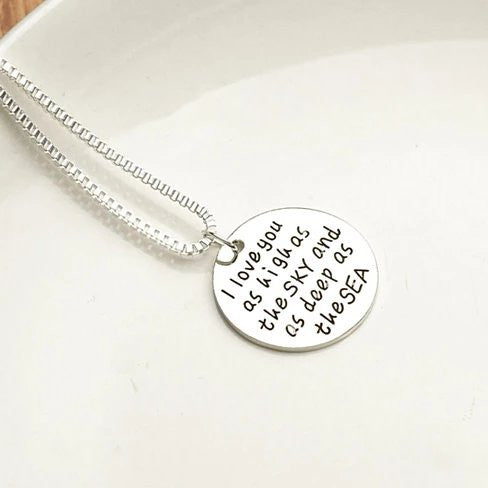 Sky High And Sea Deep Love Quote Collection Necklace Vista Shops