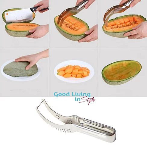 WOWZY RED/STELL Watermelon or any Melon Slicer and Cake With Mellon Baller And Fruit Carver Vista Shops