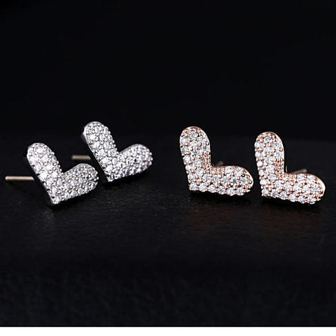 Heart Beats The Pave Heart Earrings Vista Shops