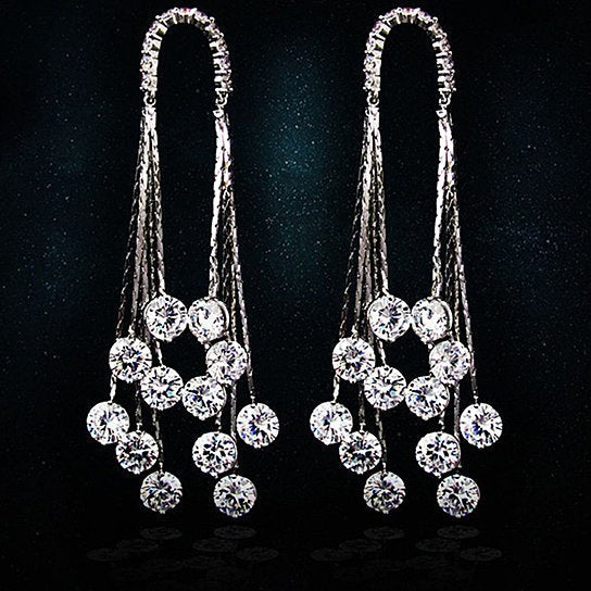 Raindrops Earrings Raining Diamond Crystals Vista Shops