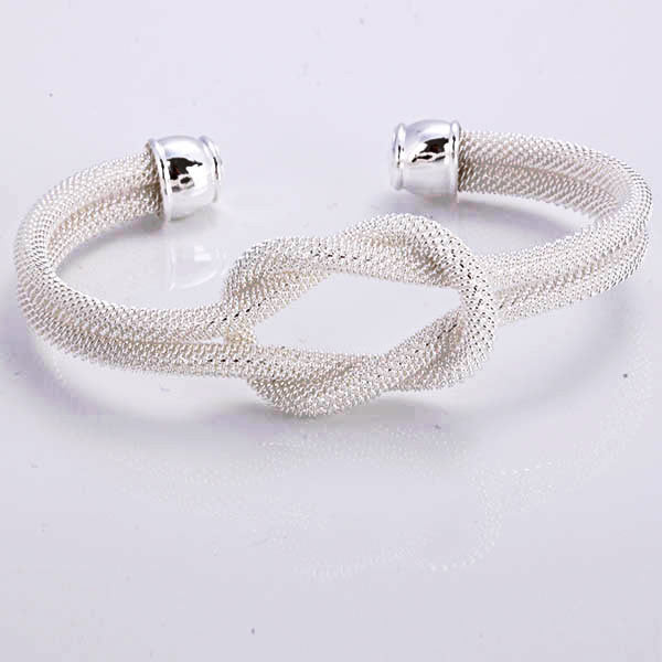 Love Me Love Knot 925 SS Plated & 18 Kt Antique Gold Plated Cuff Bracelet Vista Shops
