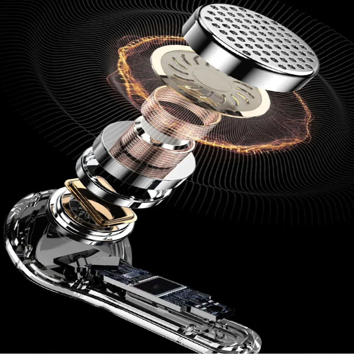 Clear Sound Meets Glassy Screen Futuristic Wireless Bluetooth Headphones Vista Shops
