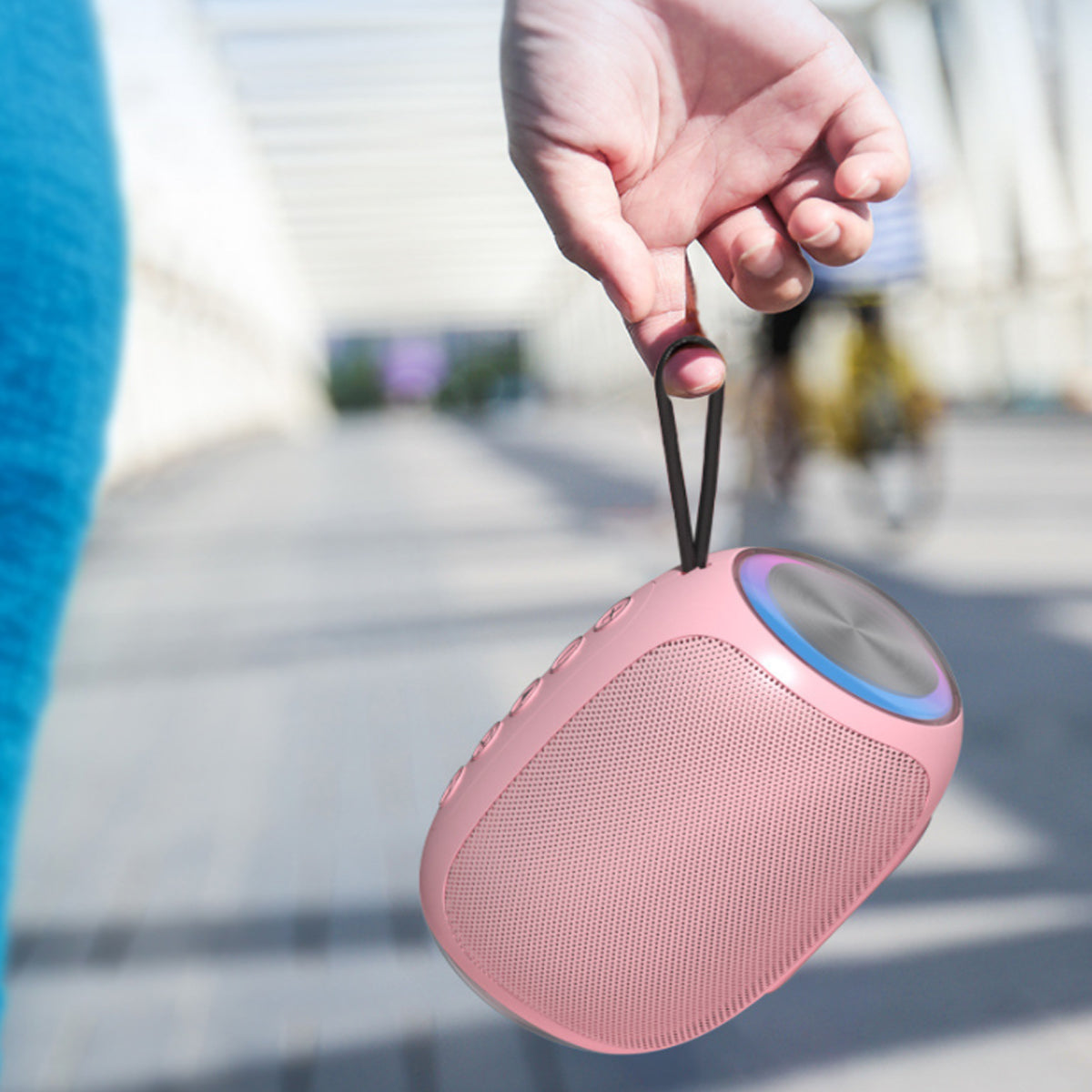 Oval Drum Bluetooth Speaker With LED Ring Light Vista Shops