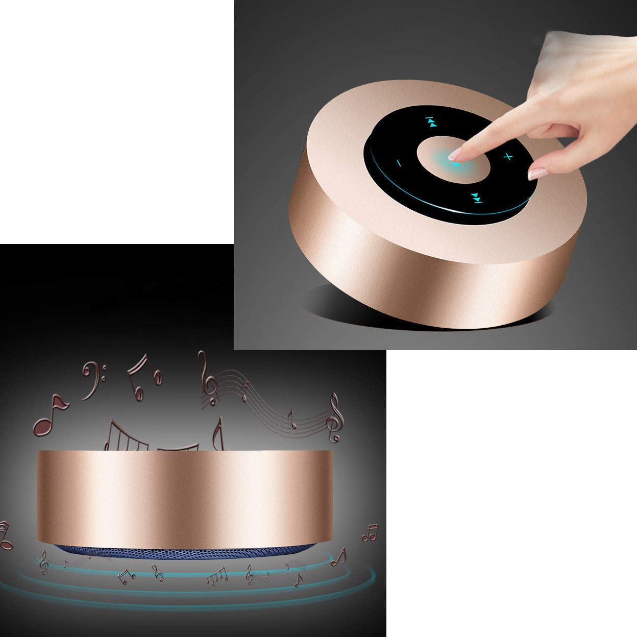 Minimal Metallic Bluetooth Speaker and MP3 Player Vista Shops