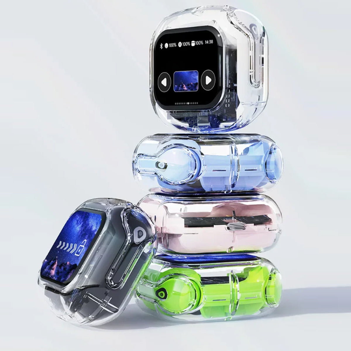 Clear Sound Meets Glassy Screen Futuristic Wireless Bluetooth Headphones Vista Shops