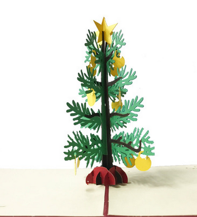 3D Christmas Tree With Ornaments Greeting Card Memories Treasured Forever Vista Shops