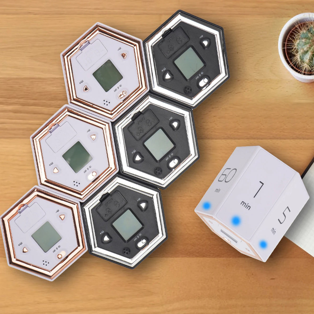TimeFlip Pro Magnetic Hexagon Multifunctional Spot Timer For Self-discipline Vista Shops