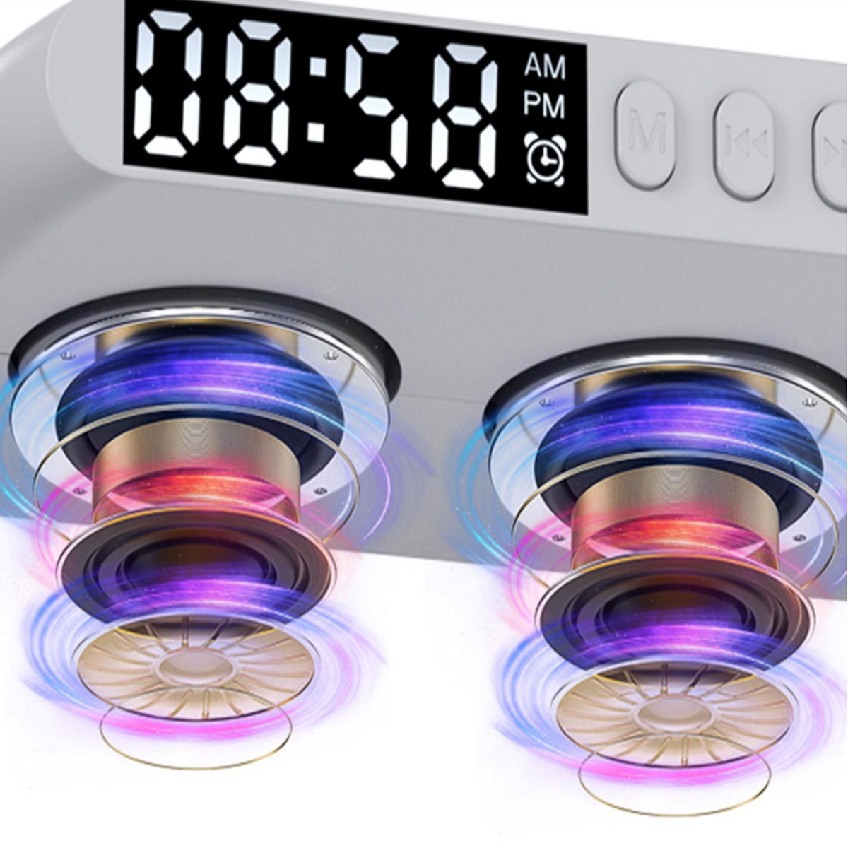 Mooncave Light Wireless Charger And Speaker With Clock Vista Shops