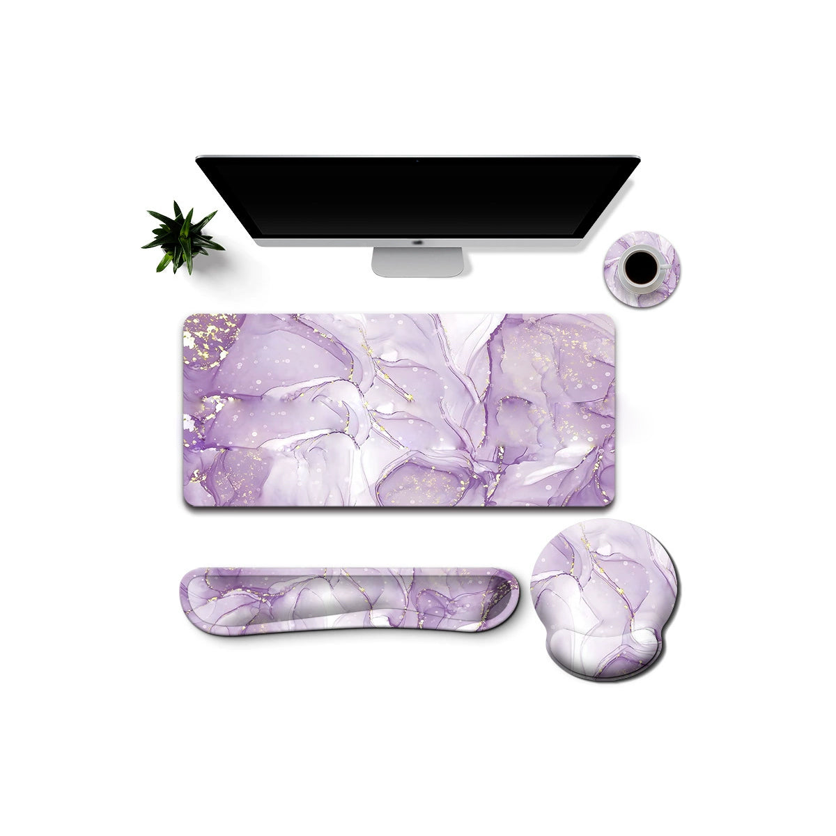 Work And Play 4 In 1 Matching In Marble Print Desk Set Vista Shops