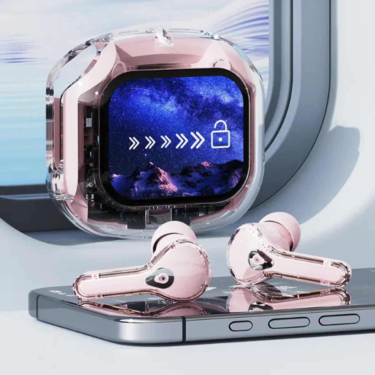 Clear Sound Meets Glassy Screen Futuristic Wireless Bluetooth Headphones Vista Shops