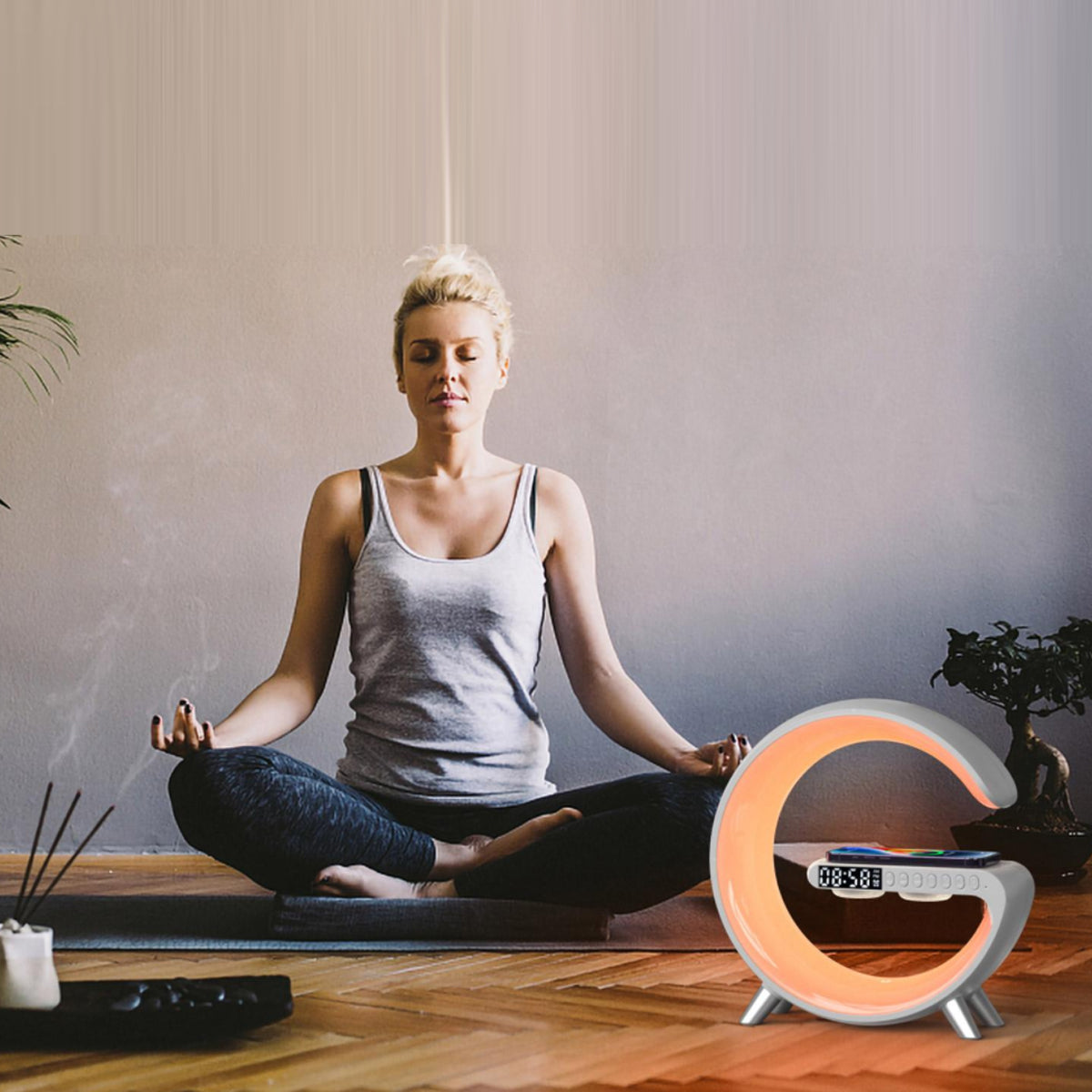 Mooncave Light Wireless Charger And Speaker With Clock Vista Shops