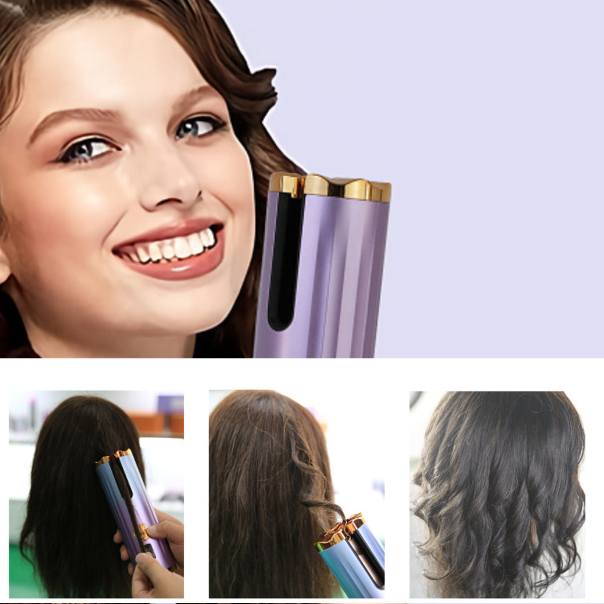 Smooth Waves Auto Cordless Portable Curling Iron Vista Shops