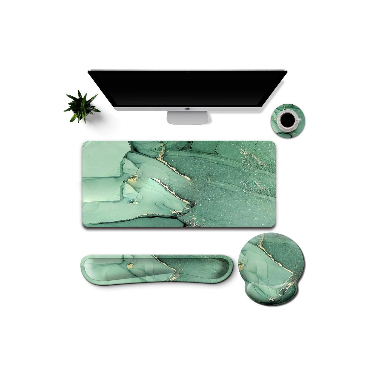 Work And Play 4 In 1 Matching In Marble Print Desk Set Vista Shops