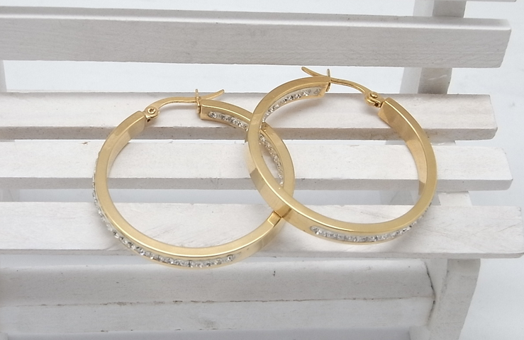 Inner Beauty Hoops With Inside Outside CZ Stones Vista Shops