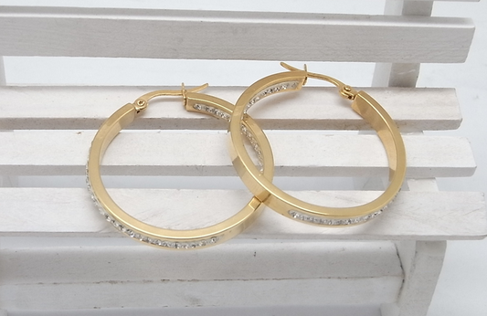 Inner Beauty Hoops With Inside Outside CZ Stones Vista Shops