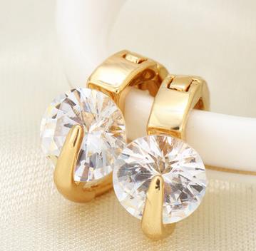 Modella Hoops Crystal Earrings In Gold and Silvertone Vista Shops