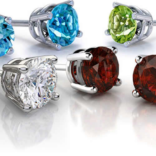 Genuine Gemstone Collection Stud Earring In 925 Sterling Silver Vista Shops