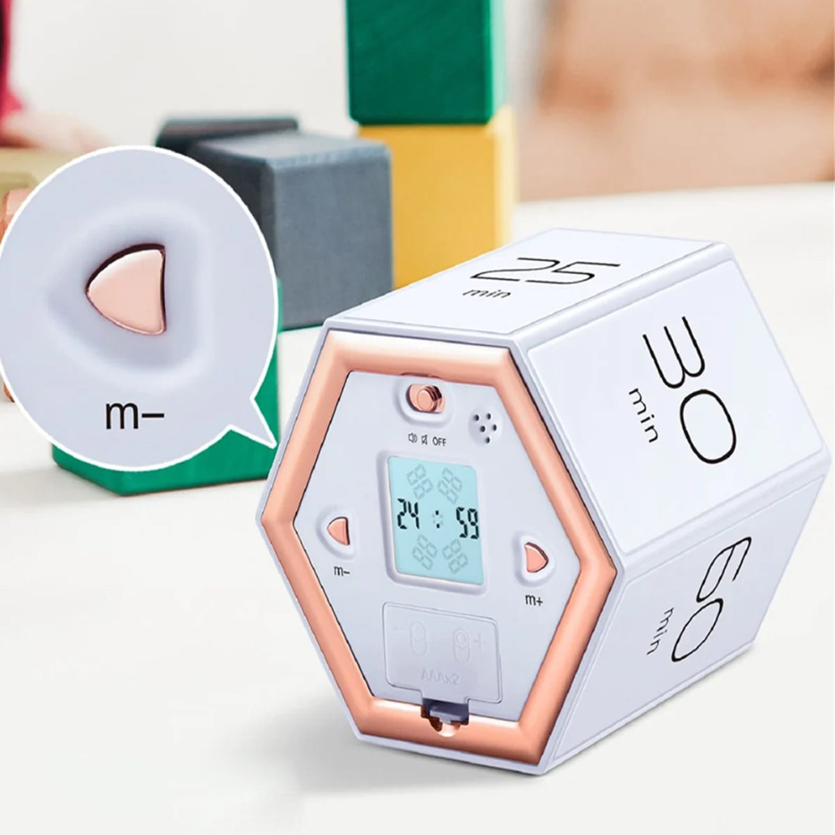 TimeFlip Pro Magnetic Hexagon Multifunctional Spot Timer For Self-discipline Vista Shops