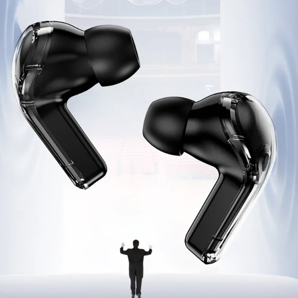 Clear Sound Meets Glassy Screen Futuristic Wireless Bluetooth Headphones Vista Shops