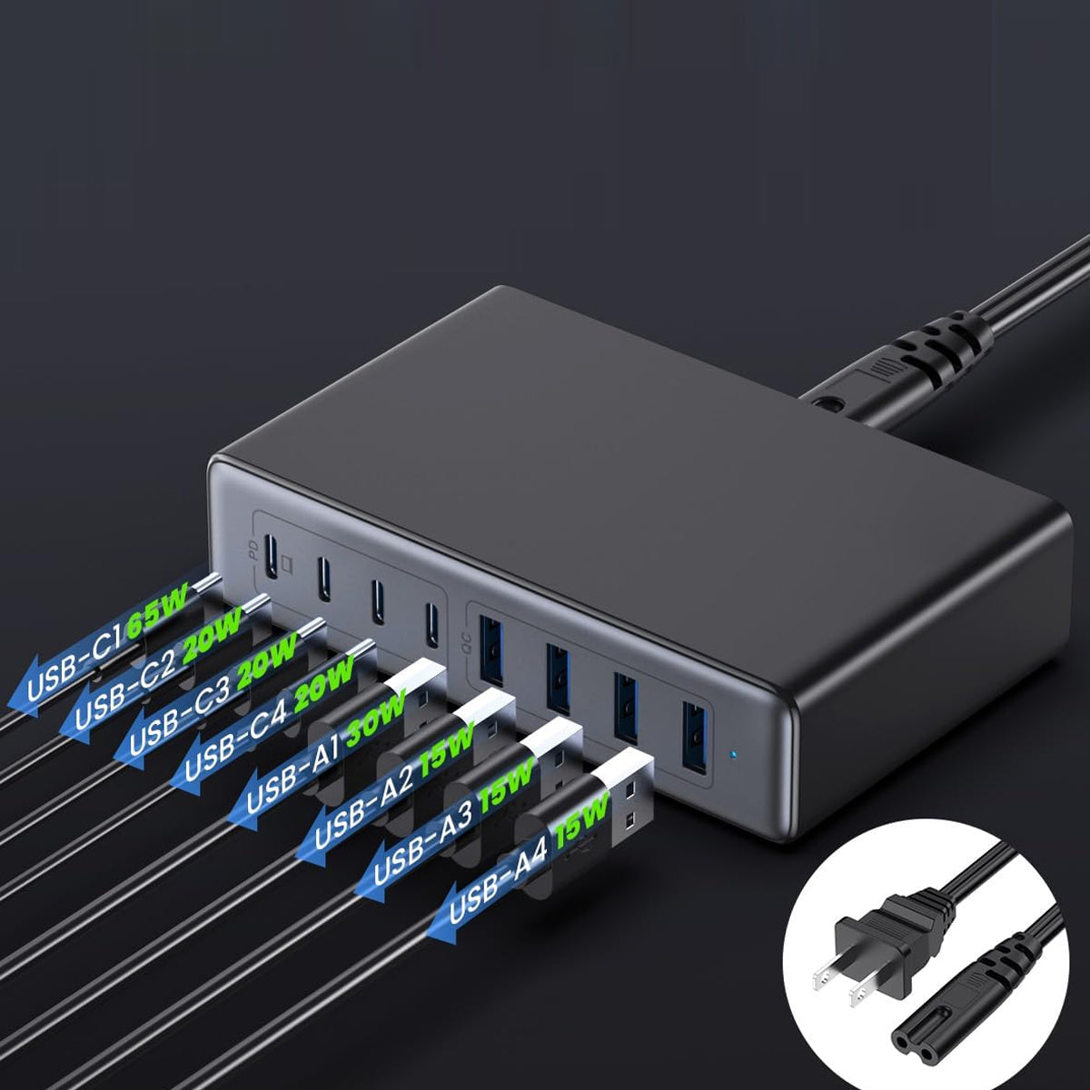 Power Wall 100W Fast USB Charger For Laptops and Devices Vista Shops