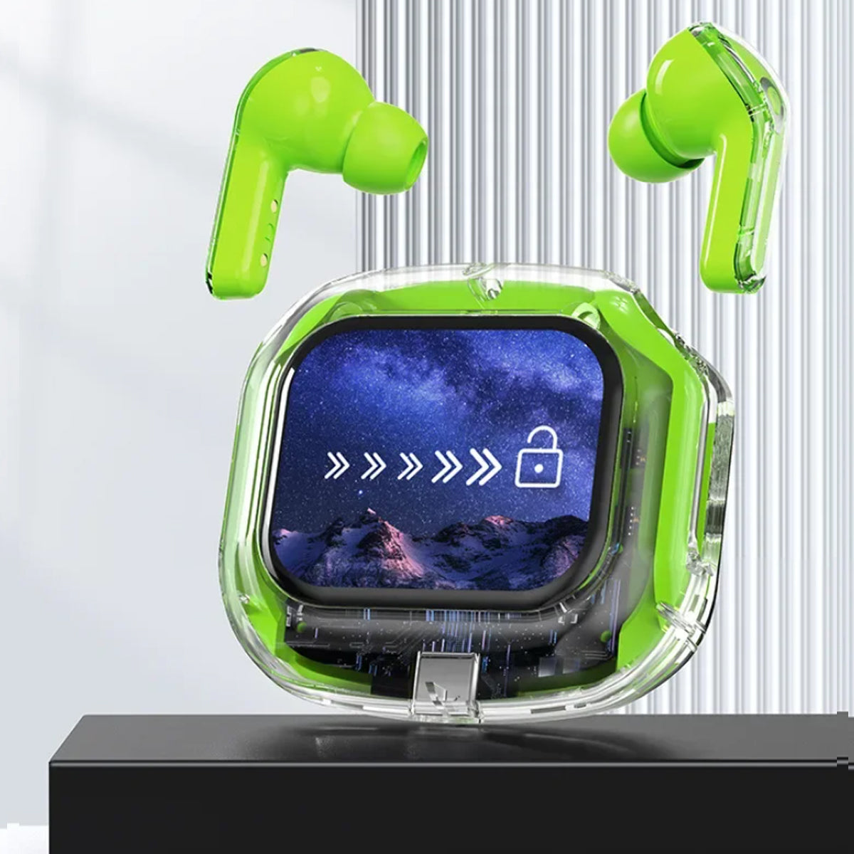 Clear Sound Meets Glassy Screen Futuristic Wireless Bluetooth Headphones Vista Shops