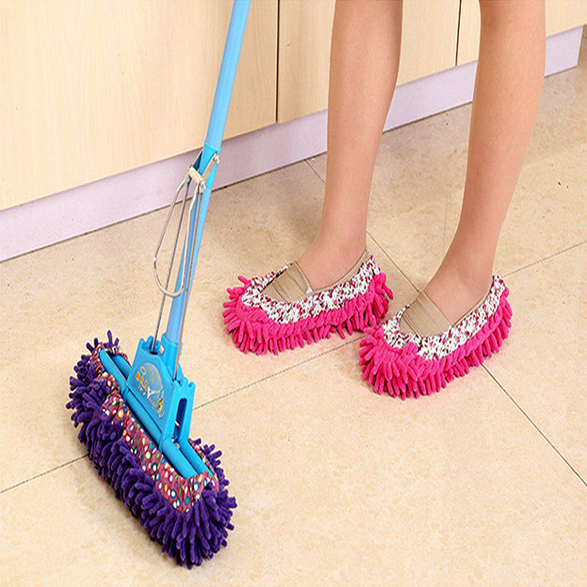 Lazy Maid Quick Mop Slip-On Slippers 3 pairs Vista Shops