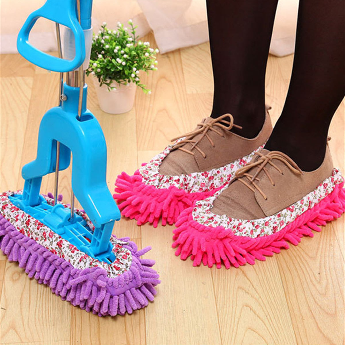 Lazy Maid Quick Mop Slip-On Slippers 3 pairs Vista Shops