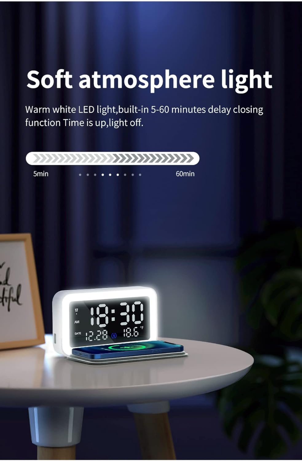Clockwork Wireless Fast Charge Alarm Clock Vista Shops