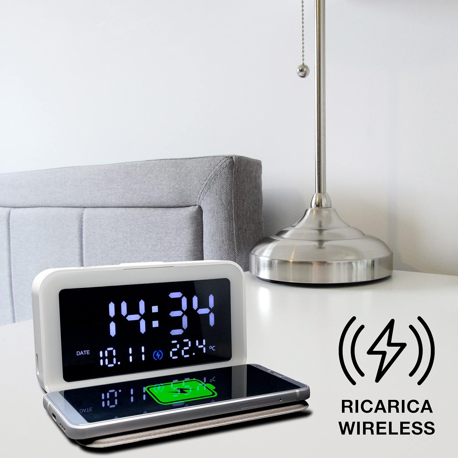 Clockwork Wireless Fast Charge Alarm Clock Vista Shops