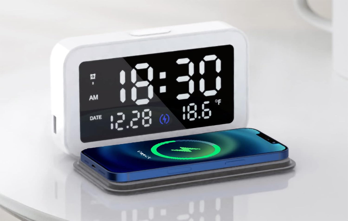 Clockwork Wireless Fast Charge Alarm Clock Vista Shops