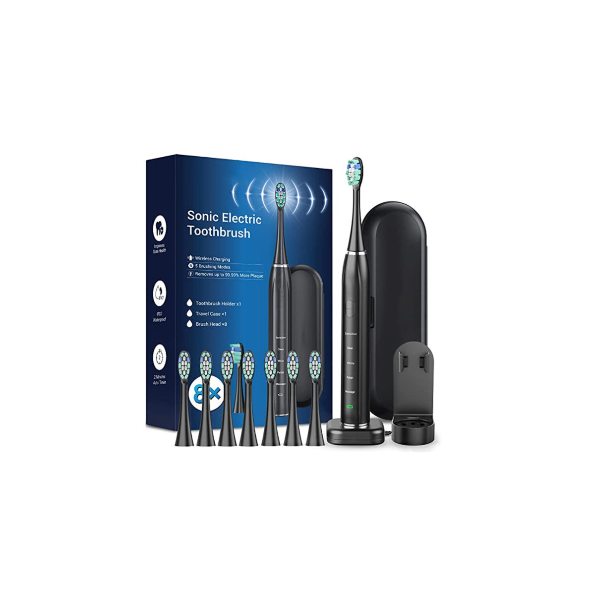 Smart Sonic Dental Care Toothbrush With 8 Brush Heads Vista Shops