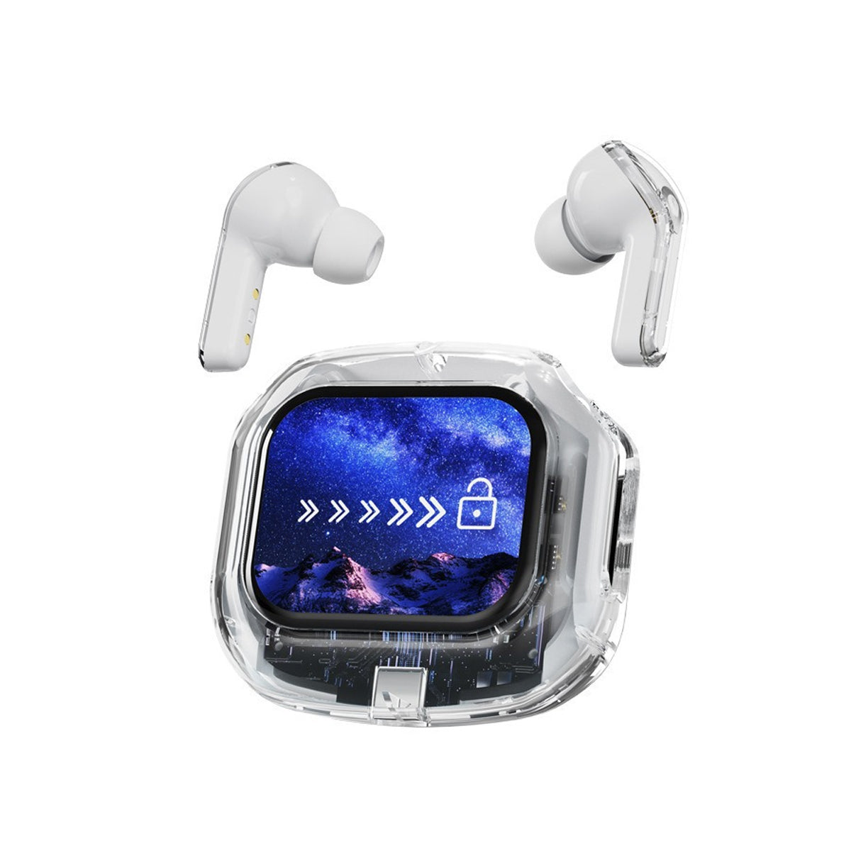 Clear Sound Meets Glassy Screen Futuristic Wireless Bluetooth Headphones Vista Shops