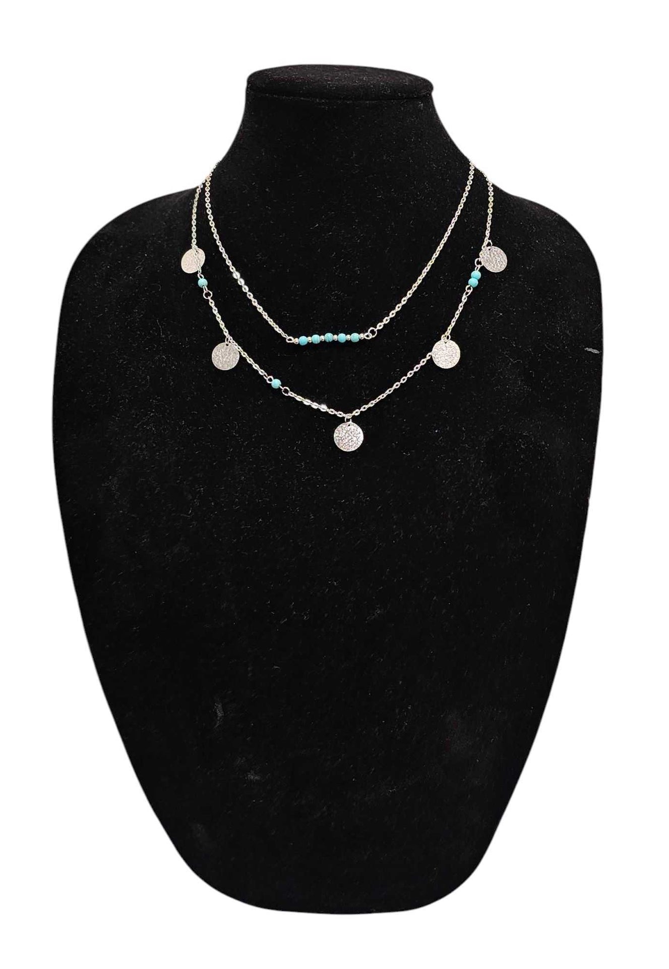 Delicate Delights The Turquoise Necklace With Golden Charms SHOPS