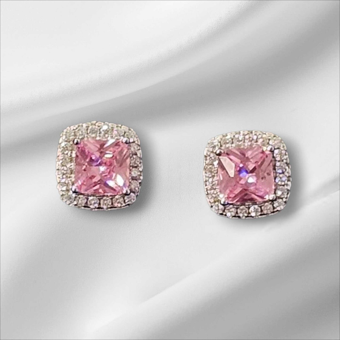 Lunara Crystal Stud Earrings In 3 Moonlike Colors Vista Shops