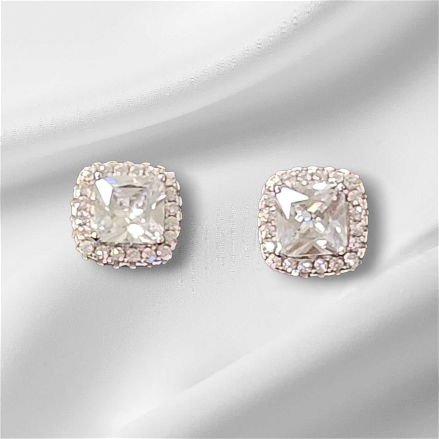 Lunara Crystal Stud Earrings In 3 Moonlike Colors Vista Shops