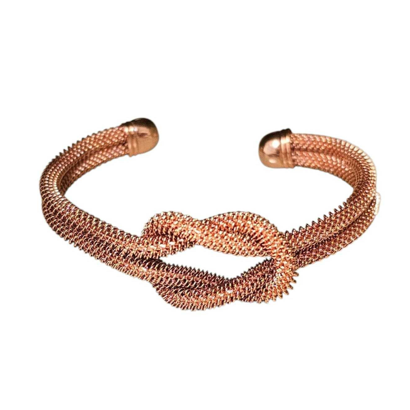Love Me Love Knot 925 SS Plated & 18 Kt Antique Gold Plated Cuff Bracelet SHOPS