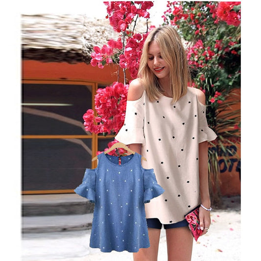 Stars Galore Sweetly Feminine Blouse From Sizes M To 5XL VistaShops