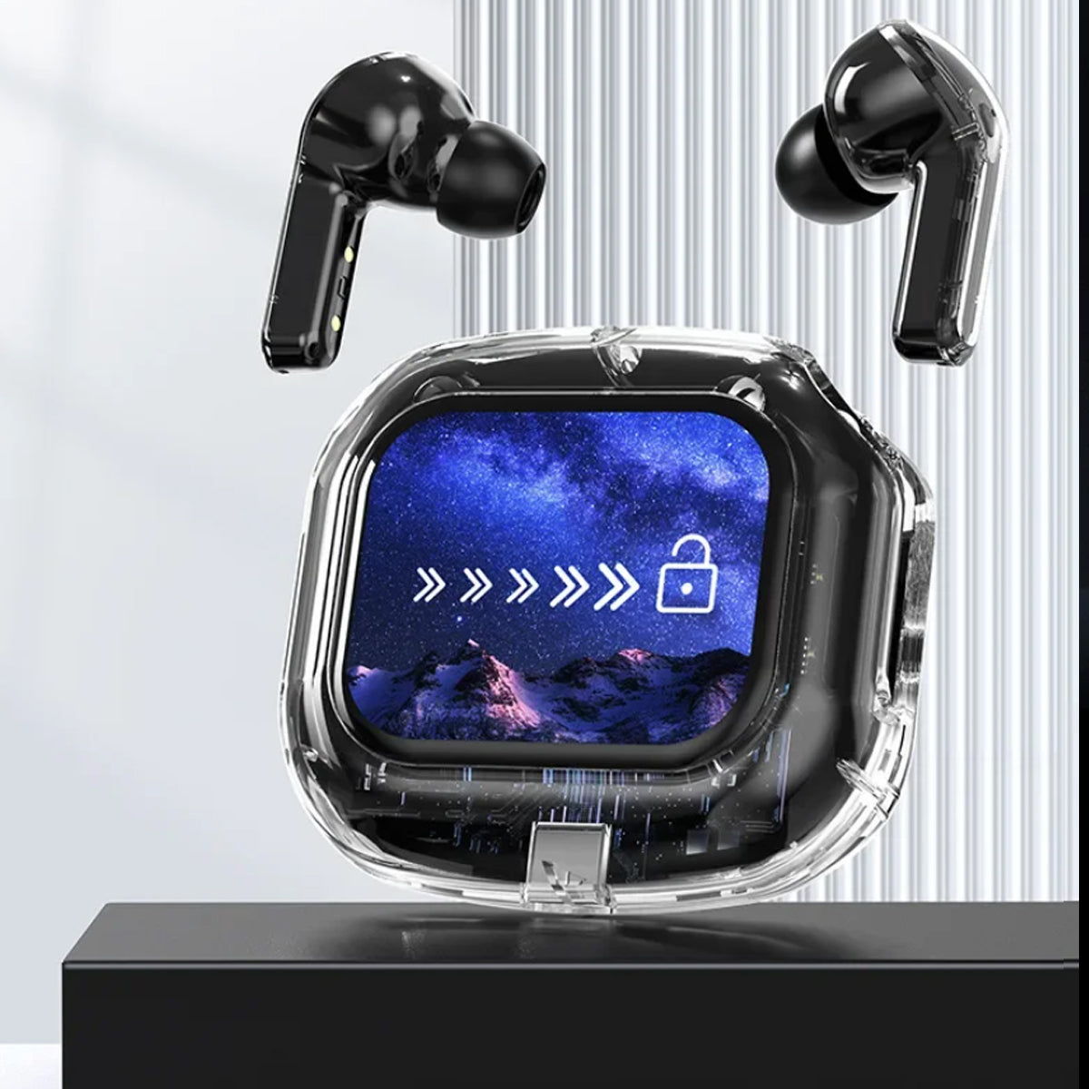Clear Sound Meets Glassy Screen Futuristic Wireless Bluetooth Headphones Vista Shops