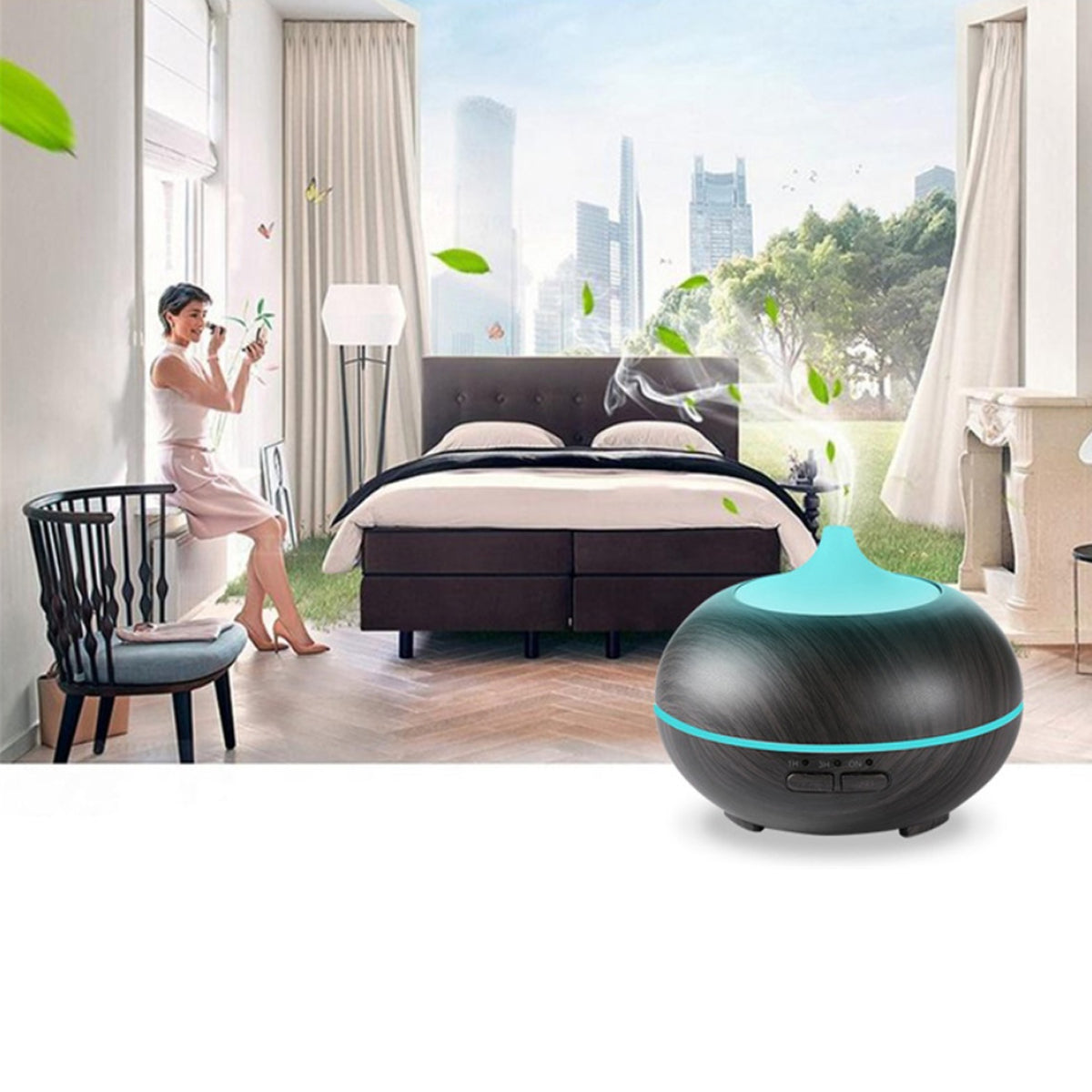Mistyrious Essential Oil Humidifier Natural Oak Design With Easy Remote (Copy) SHOPS
