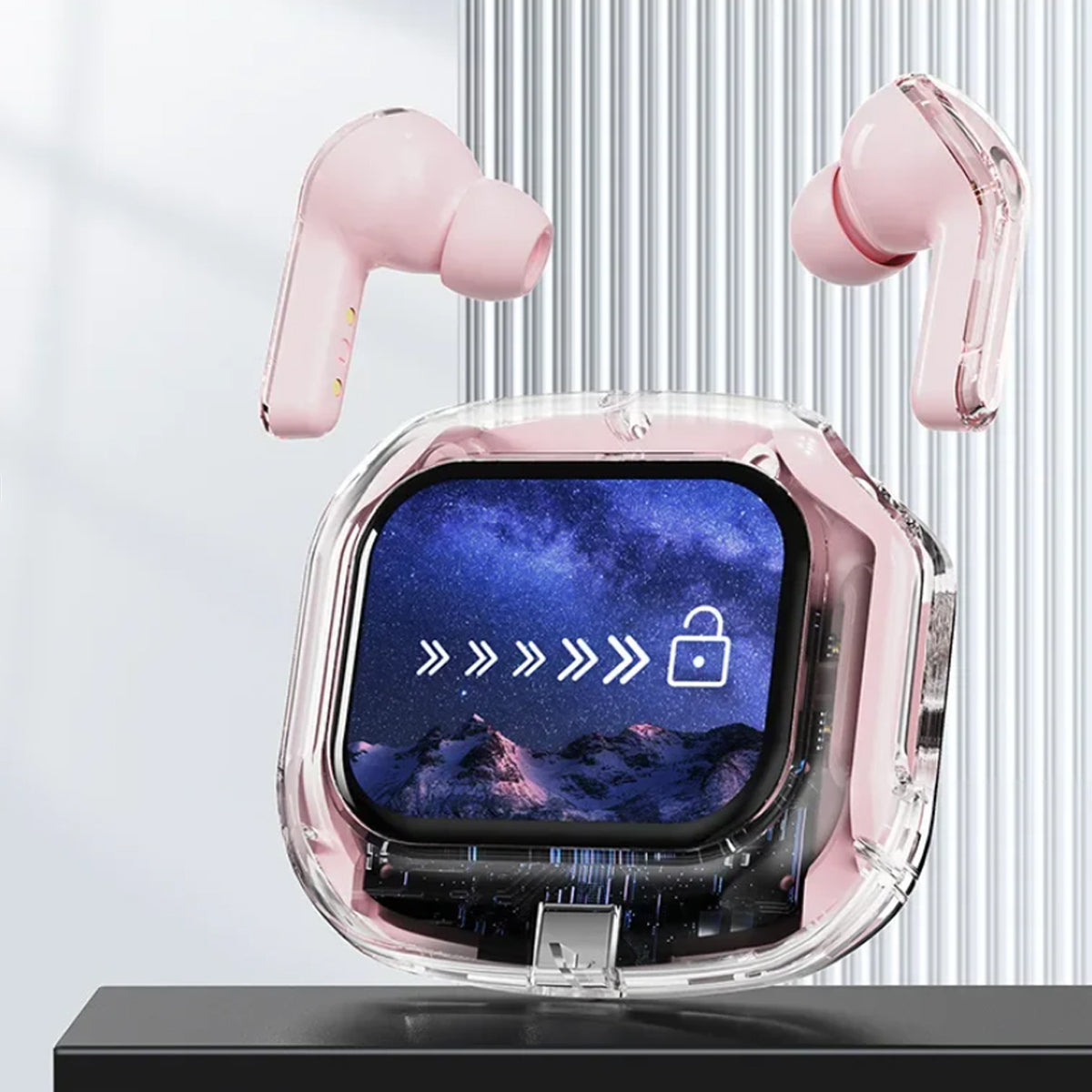 Clear Sound Meets Glassy Screen Futuristic Wireless Bluetooth Headphones Vista Shops
