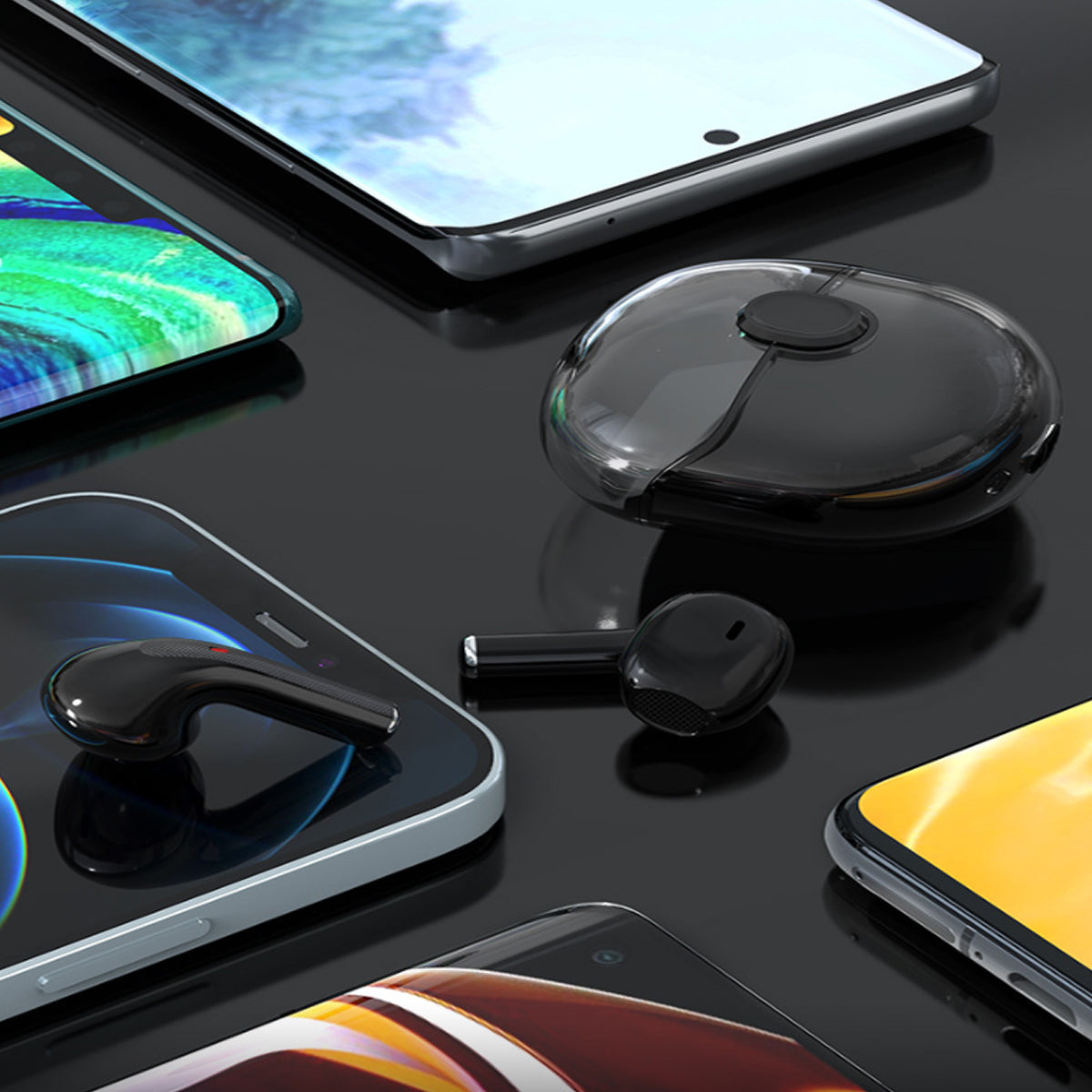 Clear Top Bluetooth Earphone With Charger Vista Shops