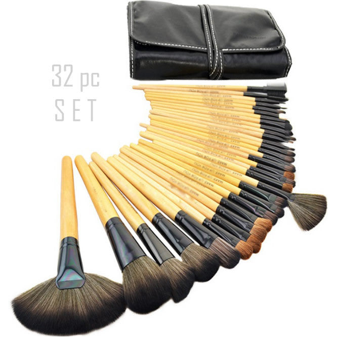Sculptor 32 Piece High Quality Wooden Makeup Brush Set Vista Shops