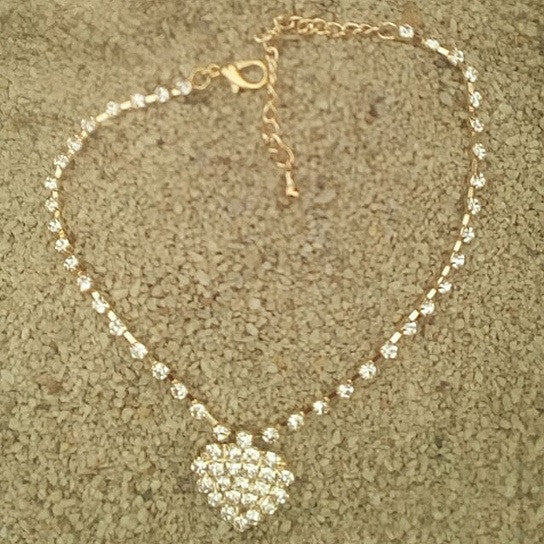 Glowing Heart Crystal Anklet Vista Shops