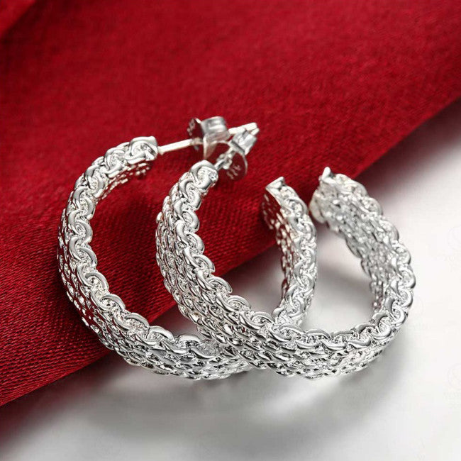 Love At First Sight 18 Kt Gold Plated 925 Sterling Silver Polished And Rose Gold Plated Cross Link Cable Earrings Vista Shops